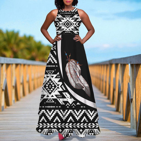 BJ000152 Native American Long Sleeveless Dress