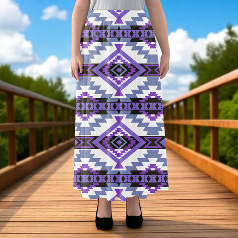 BS-000217v3 Native American Women Maxi Chiffon Skirts With Lining