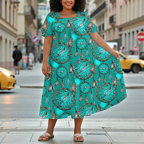 BS-000299 Native American Puff Sleeve Straight Skirt