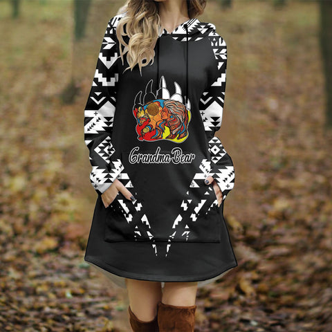 COMB0002 Native American Women Longline Hoodie Dress