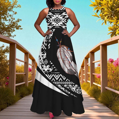 COMB2067 Native American Long Sleeveless Dress