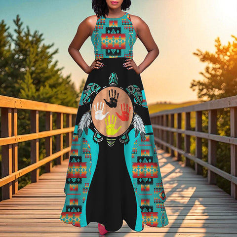 COMB2102 Native American Long Sleeveless Dress