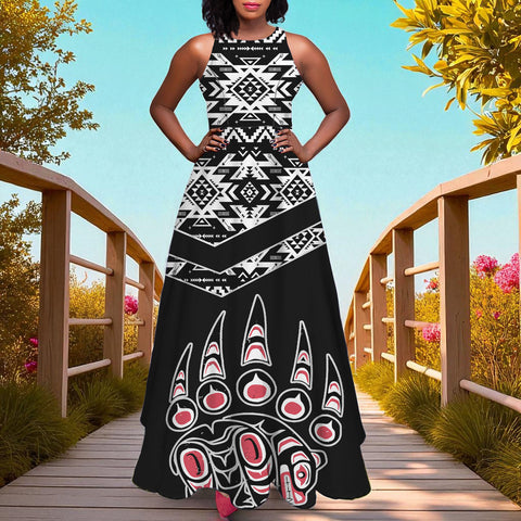 GB-HW000557 Native American Long Sleeveless Dress