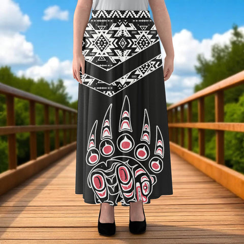 GB-HW000557 Native American Women Maxi Chiffon Skirts With Lining