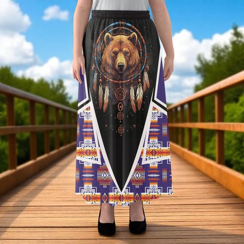 GB-HW000623 Native American Women Maxi Chiffon Skirts With Lining