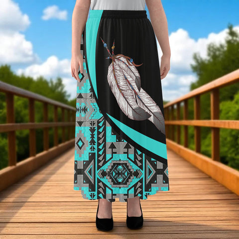 GB-HW000754 Native American Women Maxi Chiffon Skirts With Lining