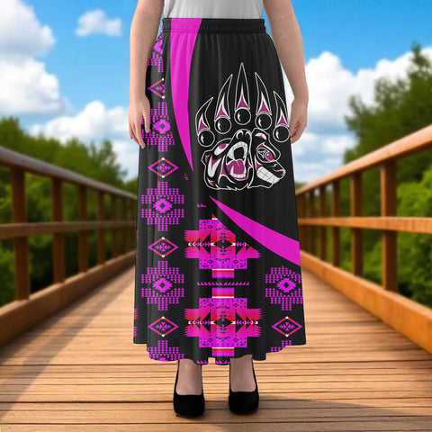 GB-HW000788 Native American Women Maxi Chiffon Skirts With Lining