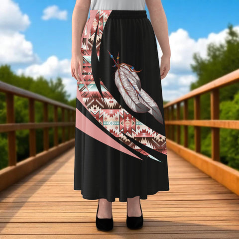 GB-HW000873 Native American Women Maxi Chiffon Skirts With Lining
