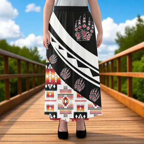 GB-HW001120 Native American Women Maxi Chiffon Skirts With Lining