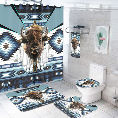 GB-HW0011442 Bison Native American Bathroom set