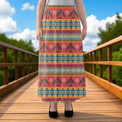 GB-NAT00029 Native American Women Maxi Chiffon Skirts With Lining