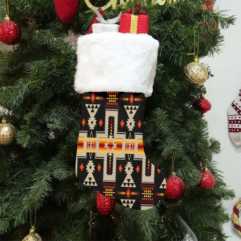 GB-NAT00062-01 Native American Single Christmas Sock With Plush Cuff