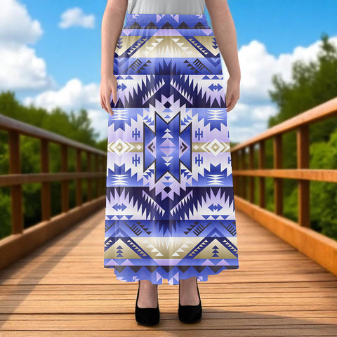 GB-NAT00540v2 Native American Women Maxi Chiffon Skirts With Lining