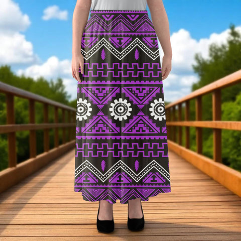 GB-NAT00595v2 Native American Women Maxi Chiffon Skirts With Lining