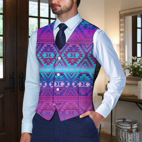 GB-NAT00701 Native American Suit Vest Jacket Print One Side Front