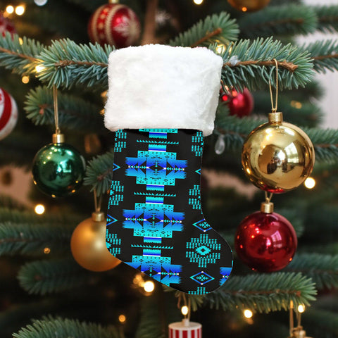 GB-NAT00720-04 Native American Single Christmas Sock With Plush Cuff