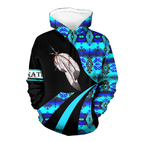 HD0012645 Feather Pattern Native American Pride 3D Hoodie