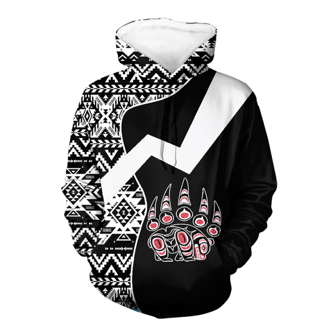 HD0012680 Tribal Bear Pattern Native American Pride 3D Hoodie