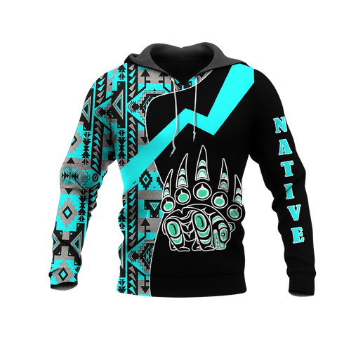 HD0012683 Tribal Bear Pattern Native American Pride 3D Hoodie