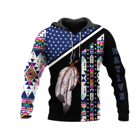 HD0012697 Indian Feather Native American Pride 3D Hoodie