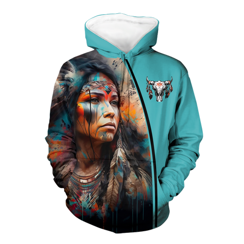 Powwow StoreHD000532 Pattern Native Pride 3D Hoodie