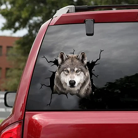 Powwow StoreDC0003 Wolf Head Decal Car Sticker Native American Design Decal Car Sticker