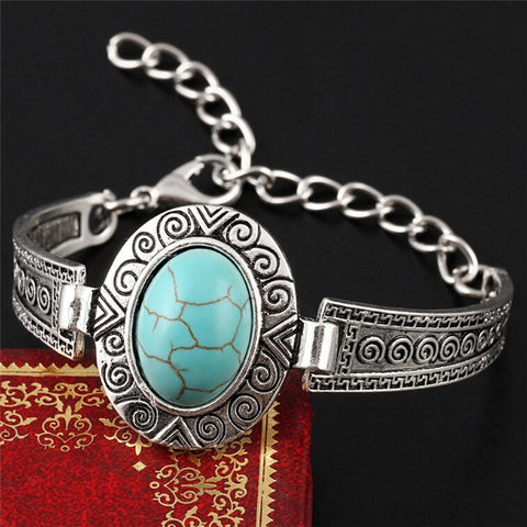 Powwow Store boho vintage turquoises bracelets for women men pendant charm bracelet