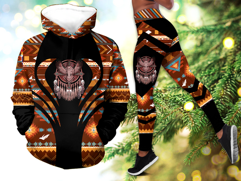 Powwow StoreHLS00317 Pattern Native 3D Hoodie Legging Set