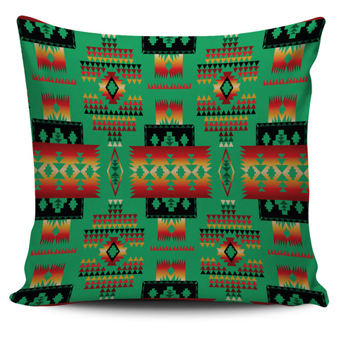 Powwow Store gb nat00046 05 green tribe pattern native american pillow cover
