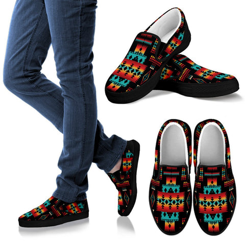 Native Tribes Pattern Native American Slip Ons - Powwow Store