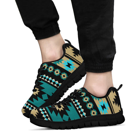 Powwow Store gb nat00509 green ethnic aztec pattern sneaker