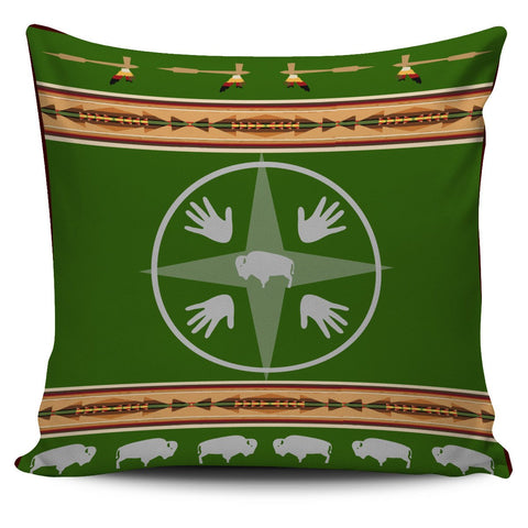 Blue Bisons Running Native American Pillow Covers - Powwow Store