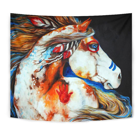 Powwow Store gb nat00121 tape01 horse native american tapestry