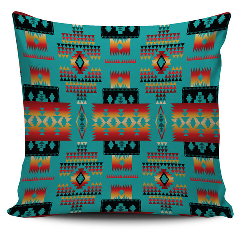 Powwow Store gb nat00046 01 blue native tribes pattern native american pillow cover