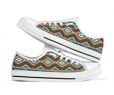 Powwow Store gb nat00406 yellow aztec geometric low top shoe