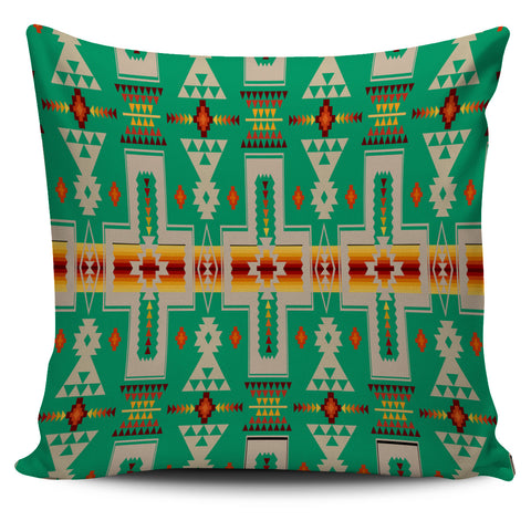 Powwow Store gb nat00062 08 light green tribe design native american pillow cover