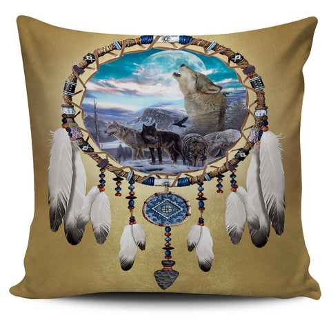 Wolf Dream Catchers Native American Pillow Covers - Powwow Store