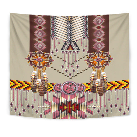 Powwow Store gb nat00069 04 pink pattern breastplate tapestry