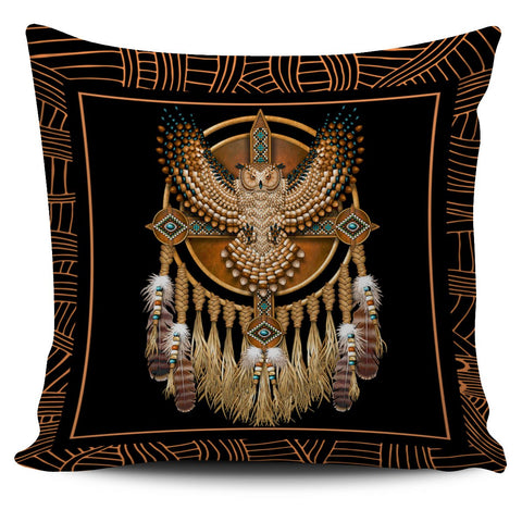 Golden Owl Dreamcatcher Native American Pillow Covers - Powwow Store