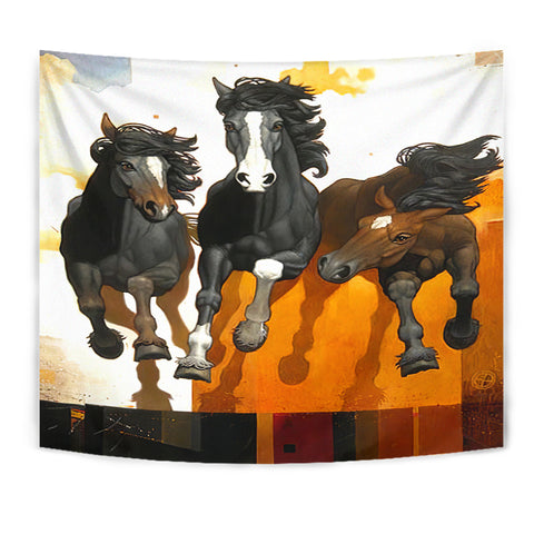 Powwow Store gb nat00252 horse running native tapestry