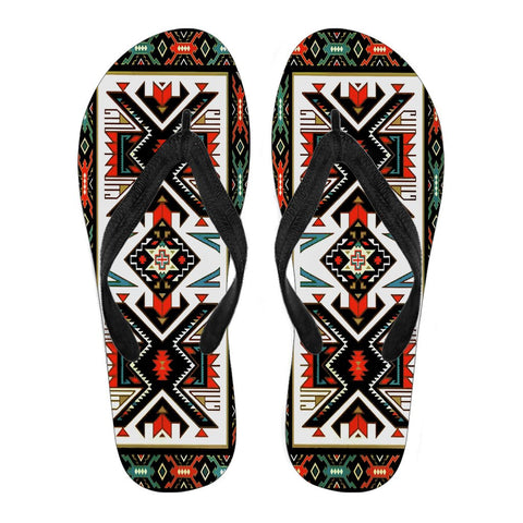 Tribal Colorful Pattern Native American Flip Flops - Powwow Store
