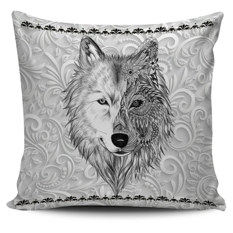 White Wolf Head Native American Pillow Covers - Powwow Store