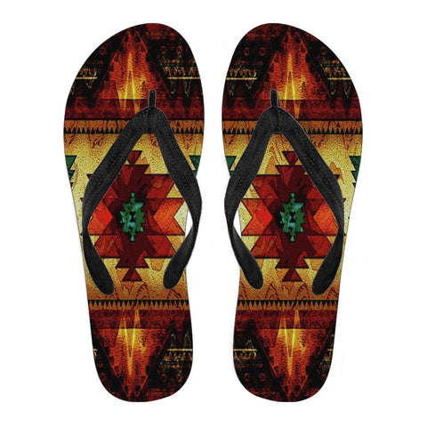 Southwest Brown Symbol Native American Flip Flops - Powwow Store