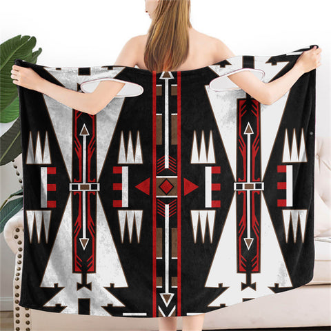 Powwow StoreGBNAT00017 Native American Cuture Wearable Bathrobe Bath Wrap Towel