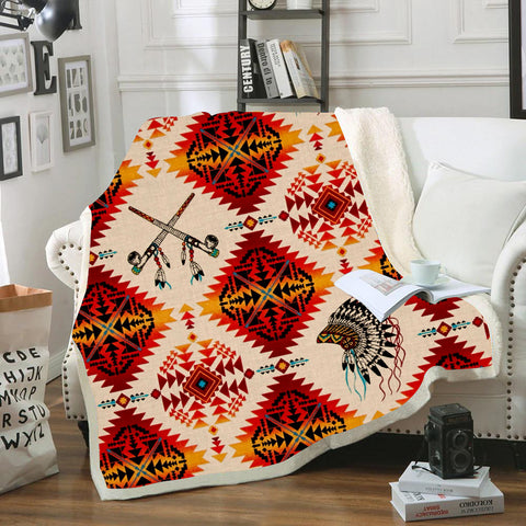 Powwow StoreBLK0044 Pattern Tribal Native Blanket