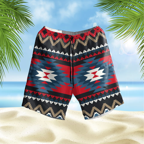 Powwow StoreGBNAT00529 Ornamental Pattern Native Hawaiian Shorts