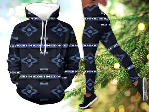 Powwow StoreHLS0096 Pattern Native 3D Hoodie Legging Set