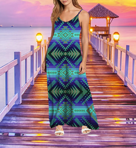 Powwow StoreMXD00057 Pattern Native Maxi Dress