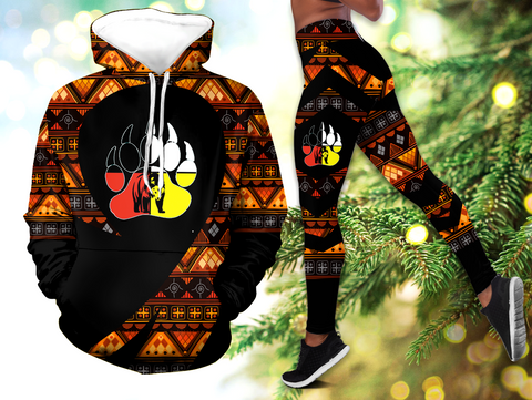 Powwow StoreHLS00334 Pattern Native 3D Hoodie Legging Set