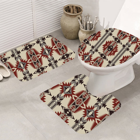 Powwow Store gb nat00594 geometric seamless pattern bathroom mat 3 pieces
